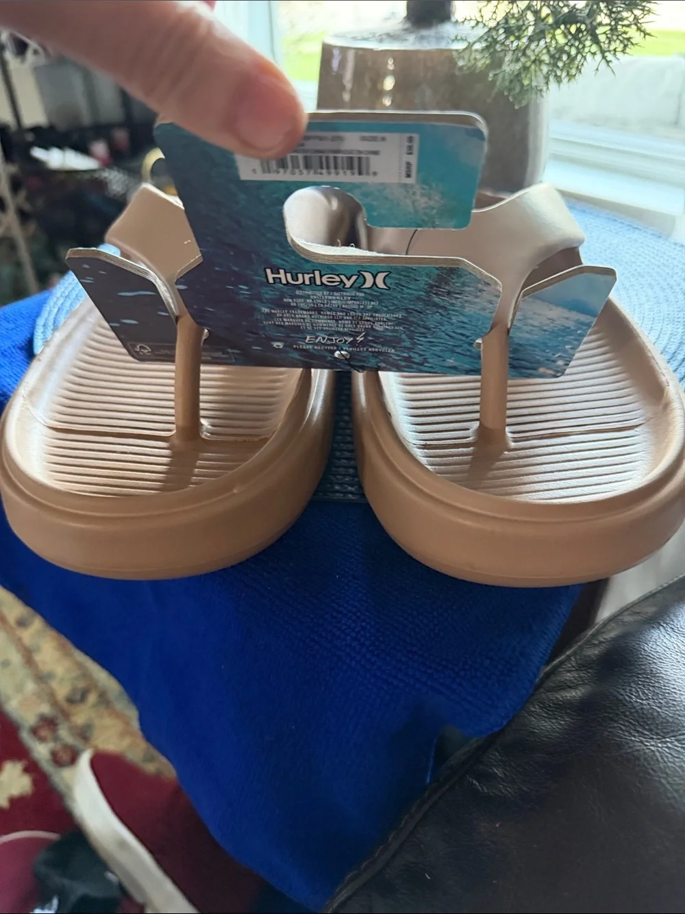 Hurley Tan Slide Sandals (Unisex)